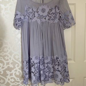 Anthropologie lavender dress with floral lace